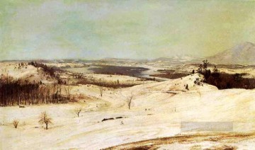 Frederic Edwin Church Painting - View from Olana in the Snow scenery Hudson River Frederic Edwin Church